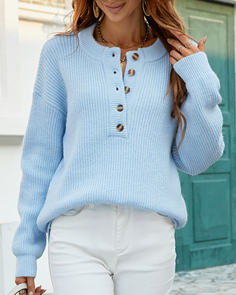 Norvielle Damen Pullover Rundhals Robust Herbstfarben