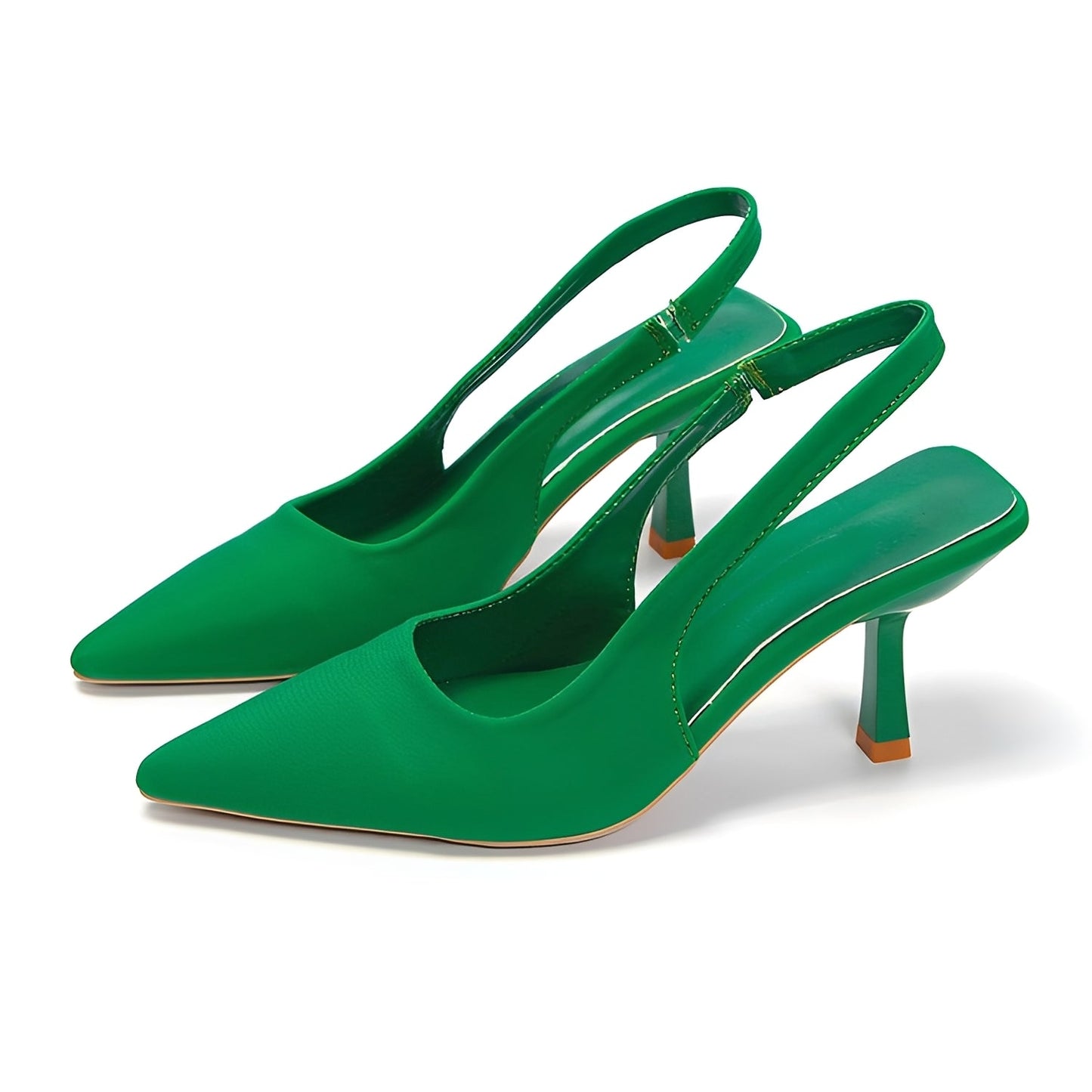 Damen High-Heels Slingback Pumps Spitze Zehenform