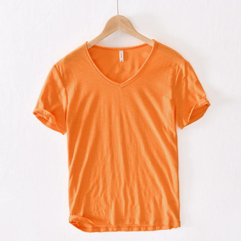 Damen Slim-Fit T-Shirt Lässig Baumwolle Weiß