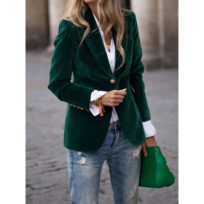 Norvielle Damen Blazer Samtvelour Casual