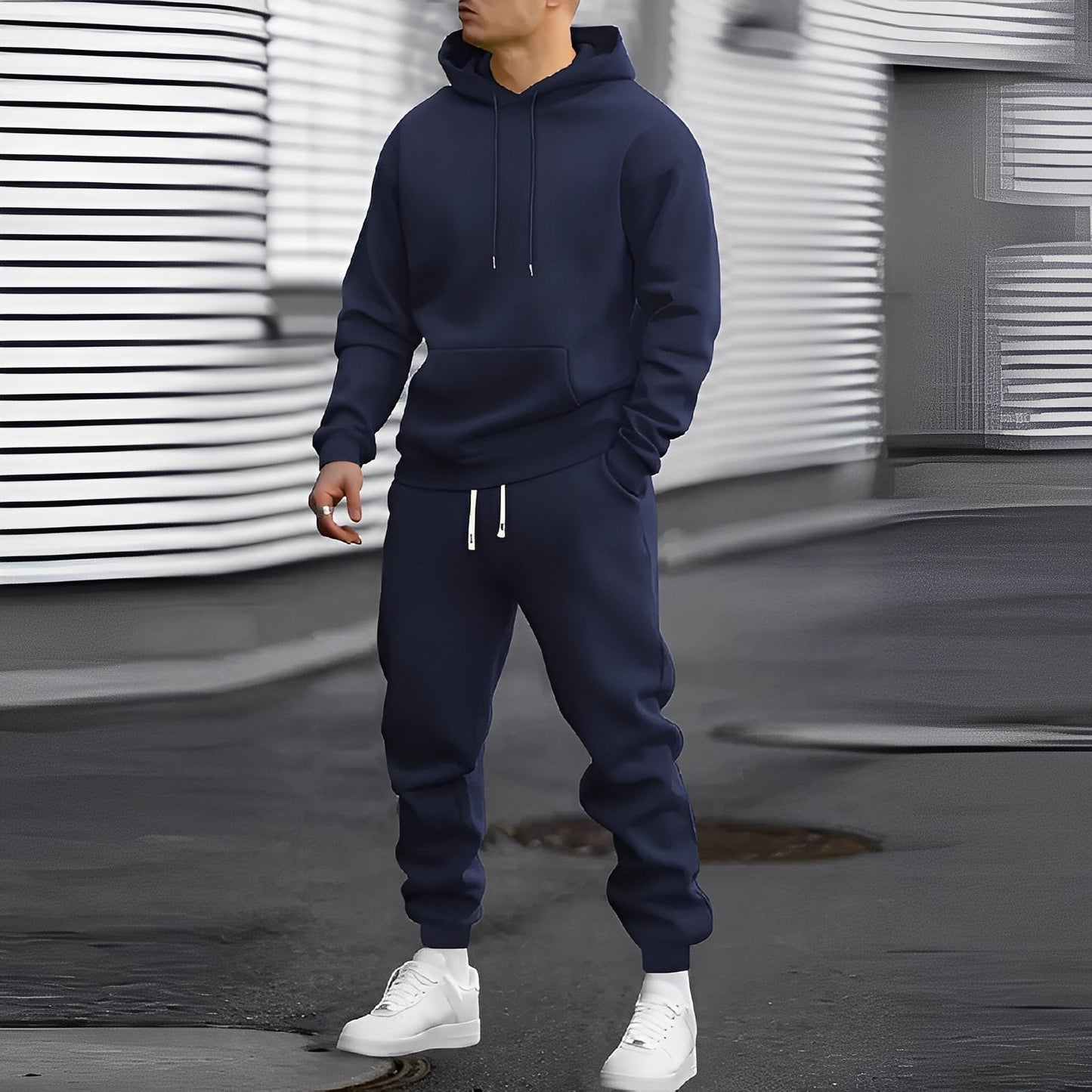 Herren Sportanzug Set mit Kapuze Bequem