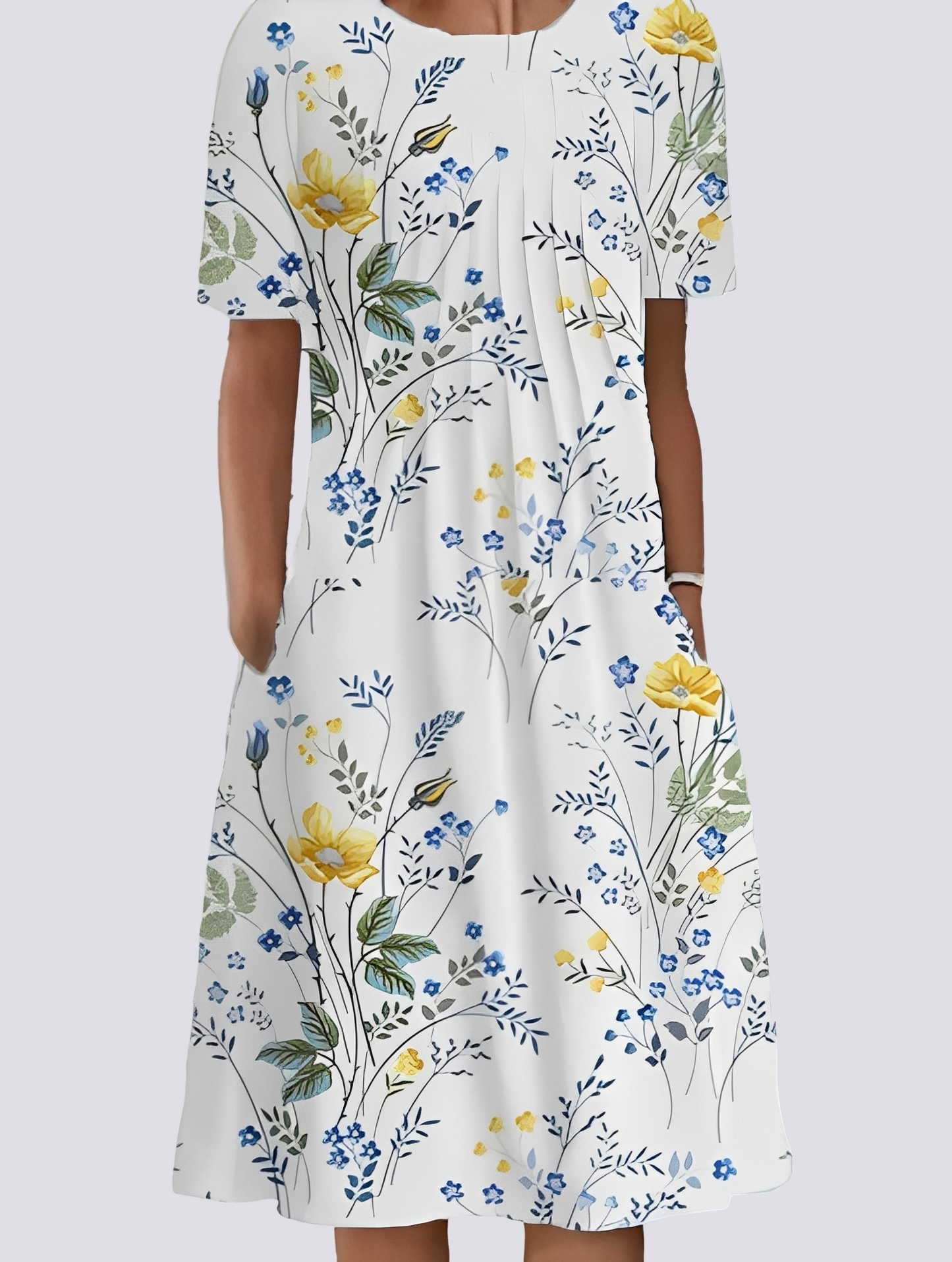 Damen Lockeres Blumenmuster-Kleid - Norvielle