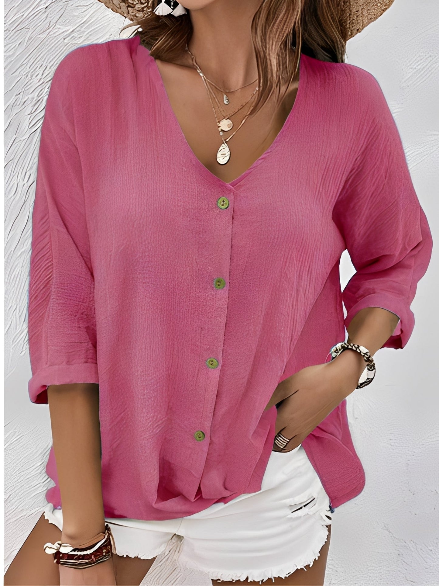 Damen V-Ausschnitt Shirt Bequem