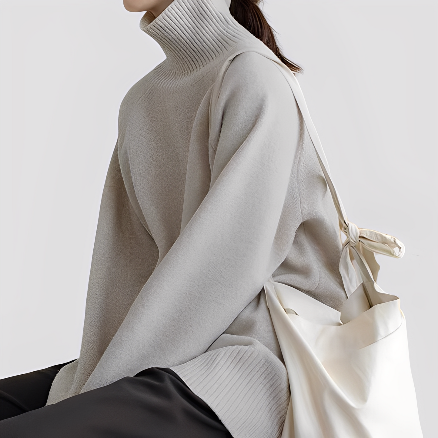 Damen Rollkragenpullover Übergroß Nylah