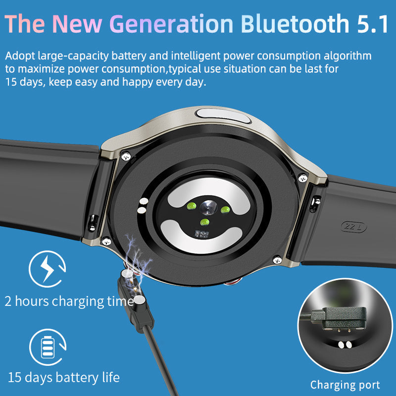 Medizinische Smartwatch EKG 512Hz Biosensor SpO2 Herzfrequenz IP67