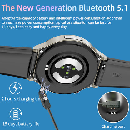 Medizinische Smartwatch EKG 512Hz Biosensor SpO2 Herzfrequenz IP67