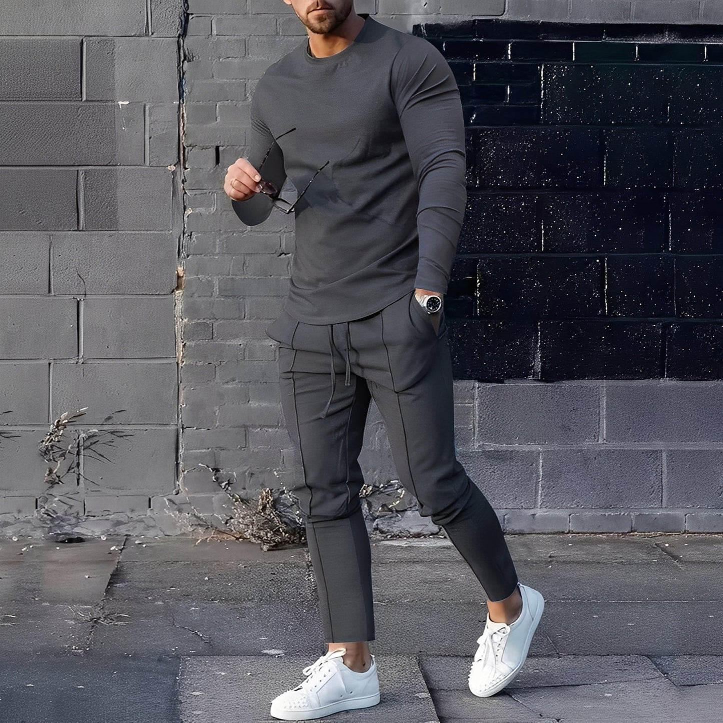 Herren Set Pullover und Hose Baumwolle Bequem