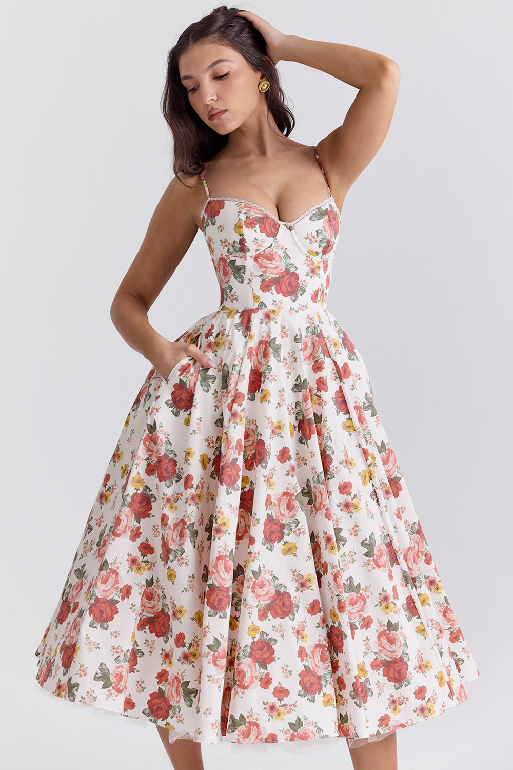 Damen A-Linie Kleid mit Korsettoberteil