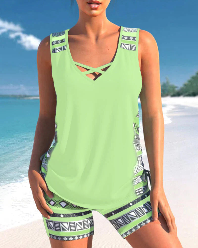 Norvielle Damen Tankini Badeanzug Set - Norvielle