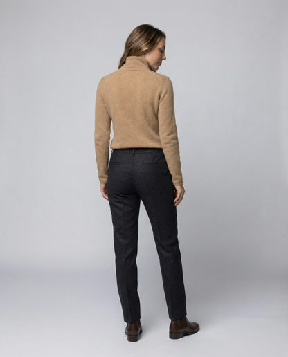 Damen Pullover Weich Rollkragen Warm Beige