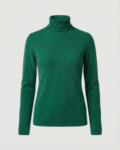 Damen Pullover Weich Rollkragen Warm Beige