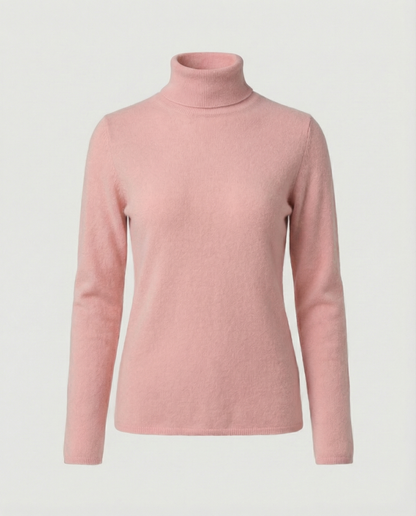 Damen Pullover Weich Rollkragen Warm Beige