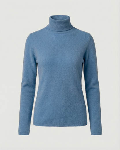 Damen Pullover Weich Rollkragen Warm Beige