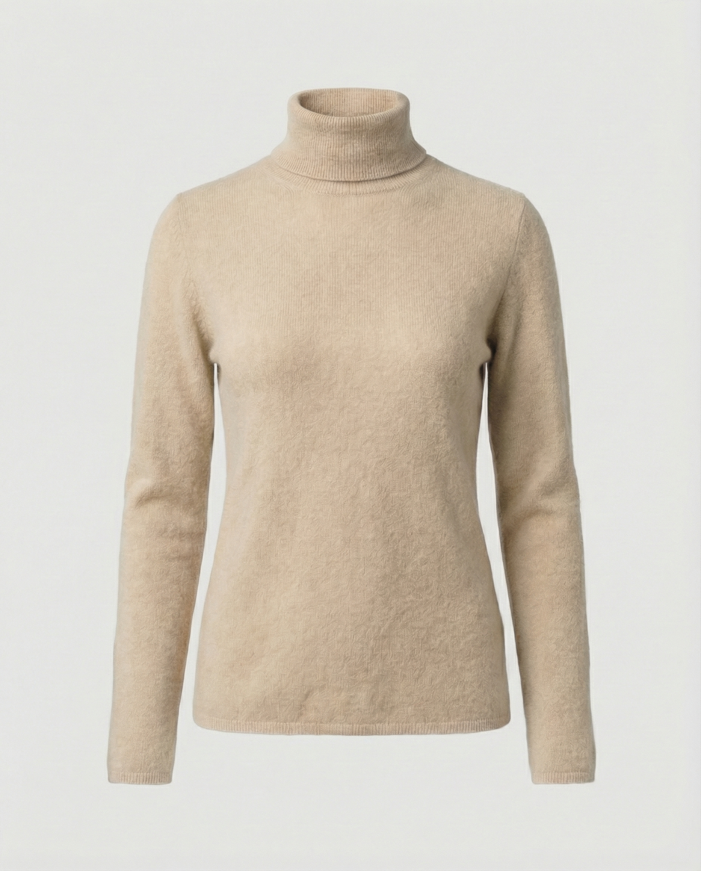 Damen Pullover Weich Rollkragen Warm Beige