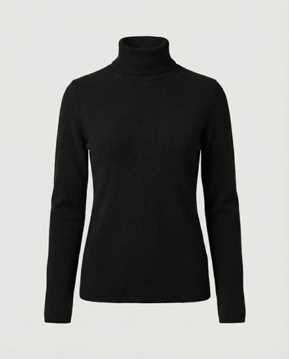 Damen Pullover Weich Rollkragen Warm Beige