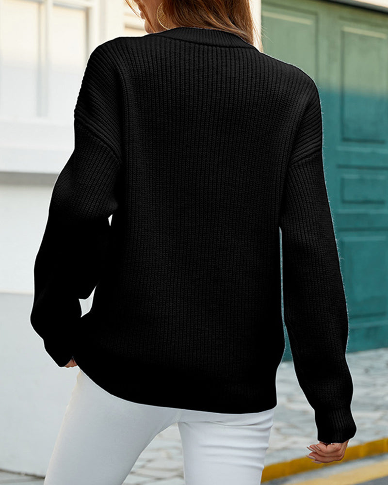 Norvielle Damen Pullover Rundhals Robust Herbstfarben