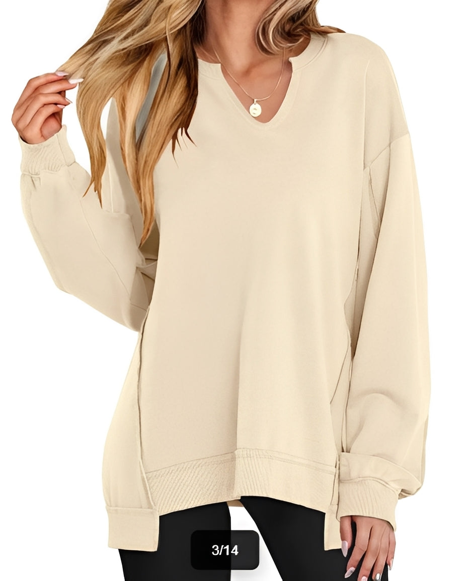 Damen Pullover Gestreift V-Ausschnitt Lässig - Norvielle
