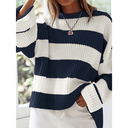 Norvielle Damen Oversize Pullover Gestreift
