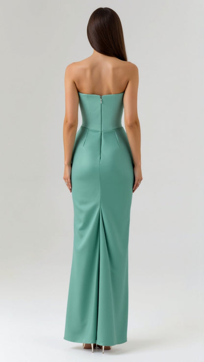 Damen Säulenmaxikleid Hochzeitsgästekleid Lang