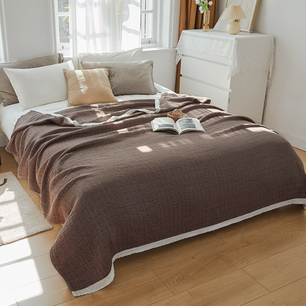 Baumwoll-Mehrschichtdecke Deluxe Musselin Weiß
