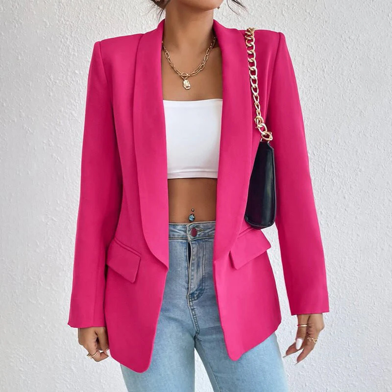 Damen Blazer Langarm Sachliche Linienstruktur