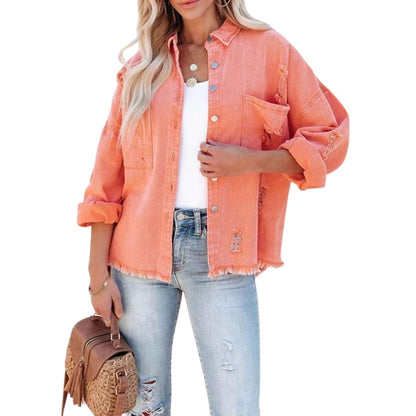 Damen Jeansjacke Used Look Denim