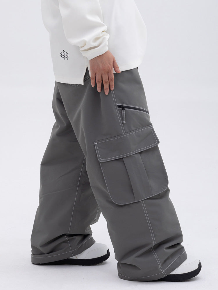 Damen Oversize Hose Baggy Beinform Cargotaschen