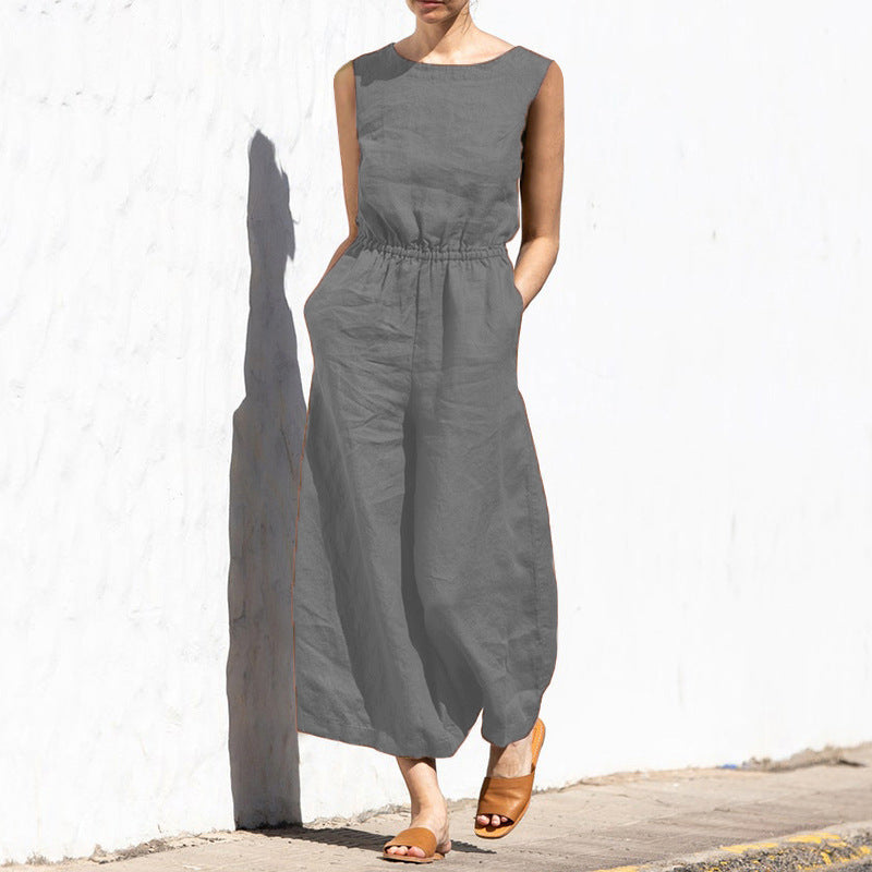 Damen Jumpsuit Ärmellos Leicht