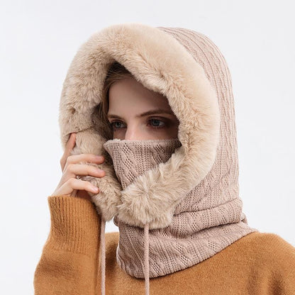 Kapuzenmütze Set Damen Warm Stilvoll