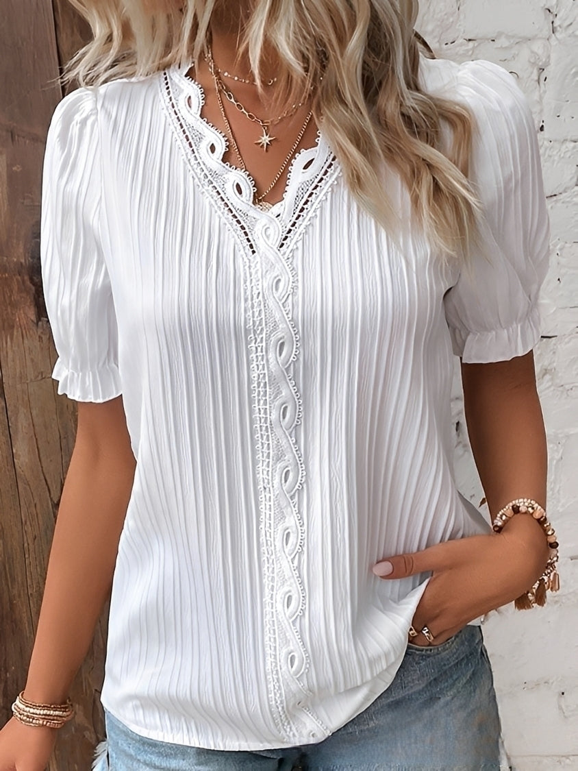 Damen Bluse V-Ausschnitt Trendig