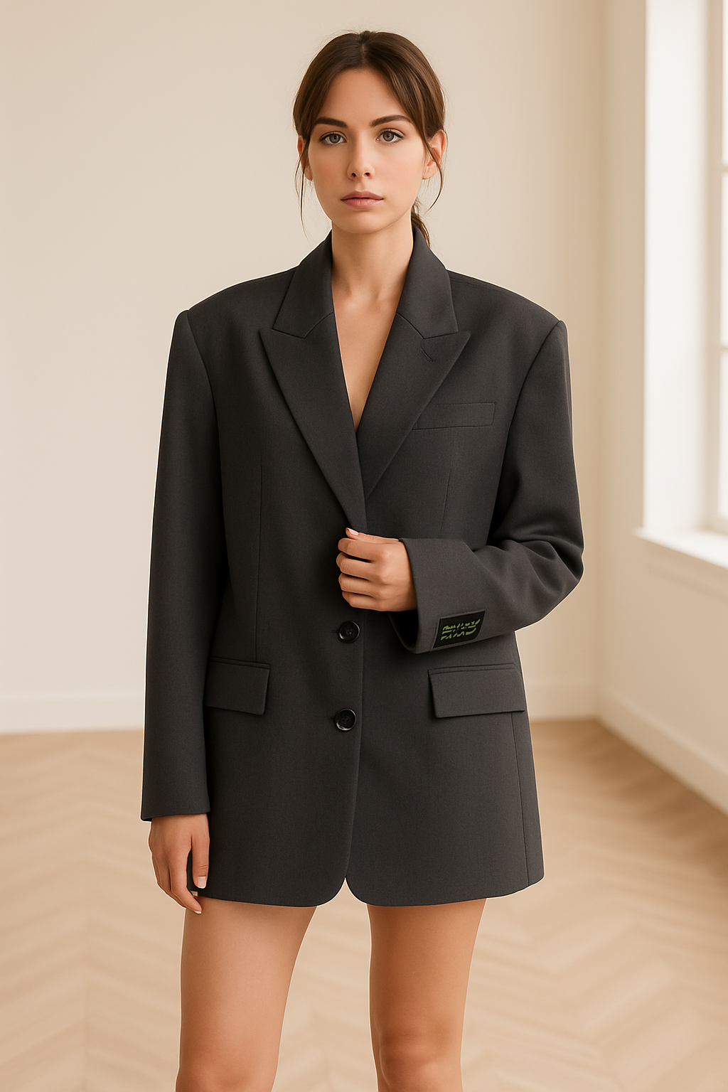 Damen Blazer Weite Passform Klarer Schnitt