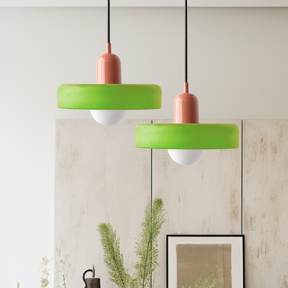 Bauhaus Pendelleuchte Farbiges Glas