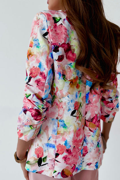 Norvielle Damen Blazer Freizeitanzug Florale Revers