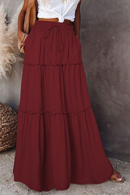 Bohème Damenrock Elastische Taille