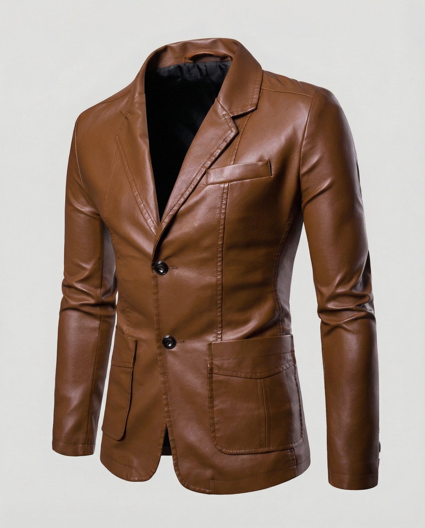 Herren Lederblazer Elegant Lederschnitt