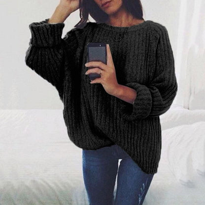 Damen Strickpullover Übergroßer Schnitt Strukturiert Beige