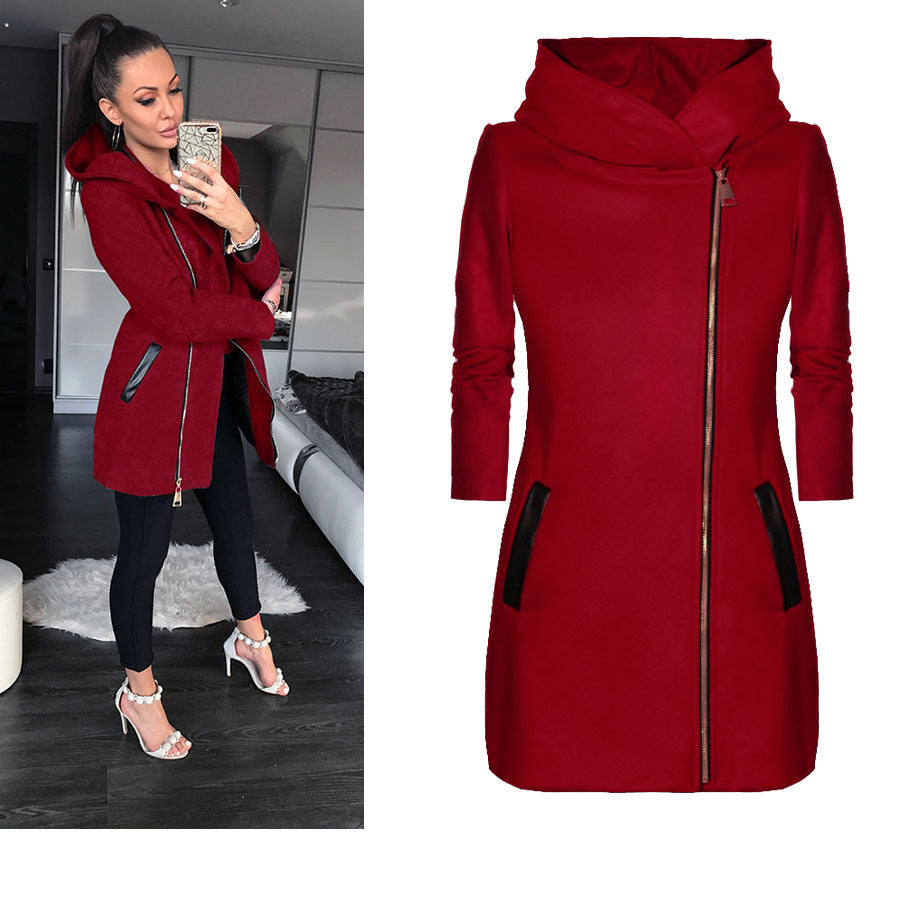 Damen Mantel Urbaner Stil Wasserfallkragen Norvielle
