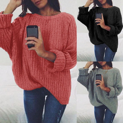 Damen Strickpullover Übergroßer Schnitt Strukturiert Beige - Norvielle