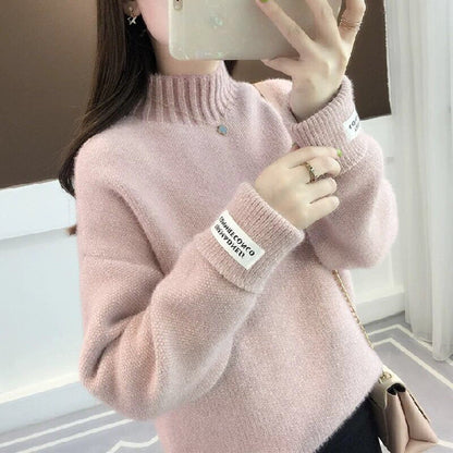 Damen Pullover Hochkragen Strukturiert Norvielle