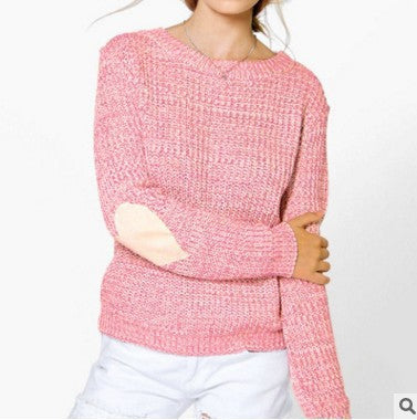Damen Strickpullover Herzapplikation Lässig Norvielle