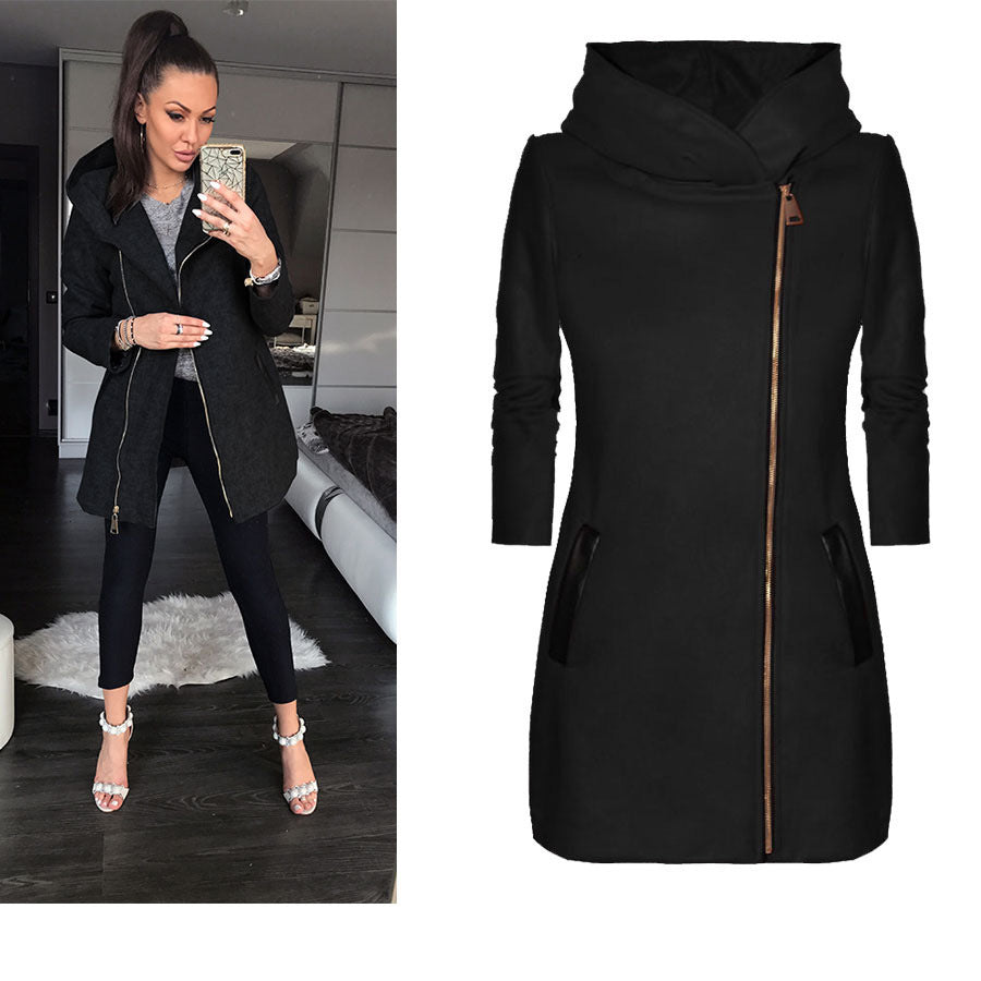 Damen Mantel Urbaner Stil Wasserfallkragen Norvielle