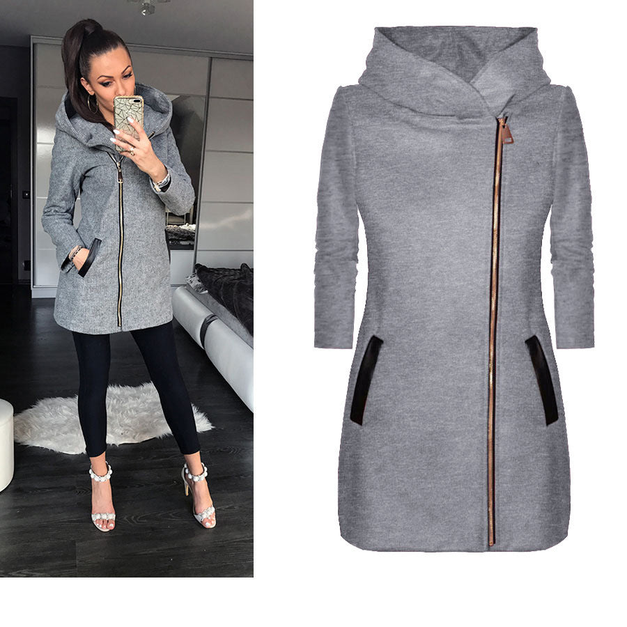 Damen Mantel Urbaner Stil Wasserfallkragen Norvielle