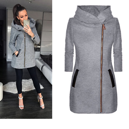 Damen Mantel Urbaner Stil Wasserfallkragen Norvielle