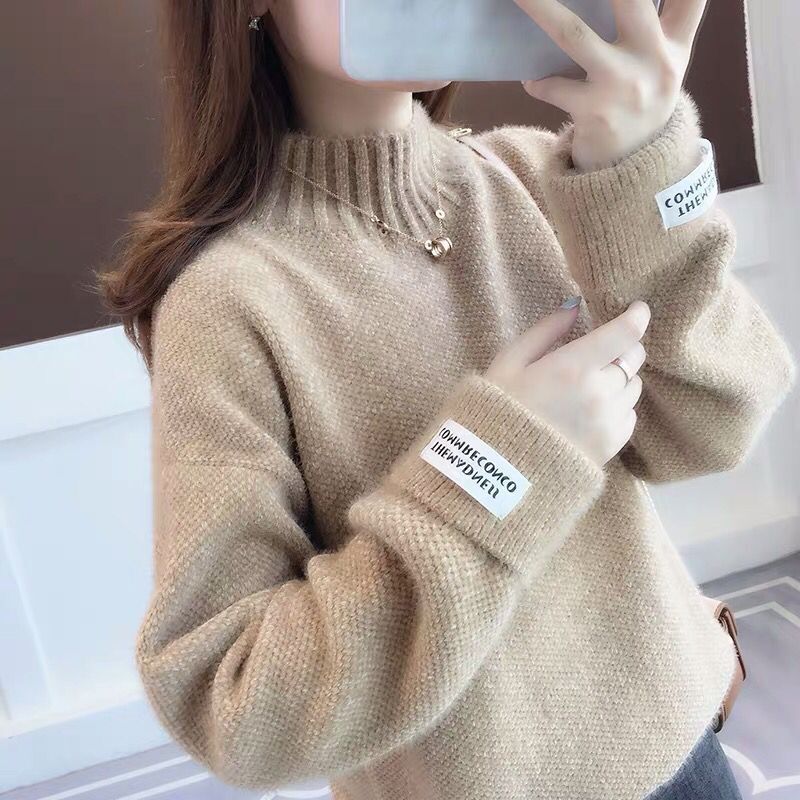 Damen Pullover Hochkragen Strukturiert Norvielle