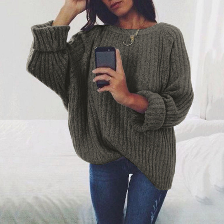 Damen Strickpullover Voluminöse Ärmel Rippenstruktur Norvielle