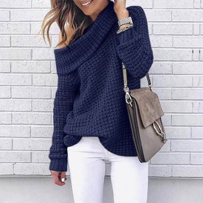 Damen Strickpullover Schulterfrei Strukturiert Norvielle