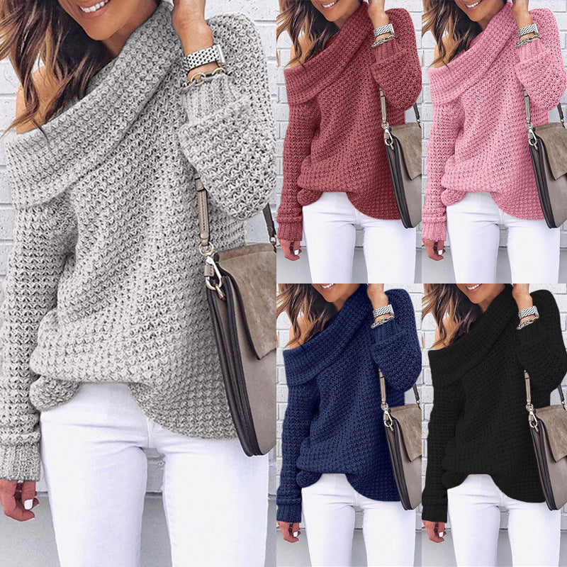 Damen Off-Shoulder Strickpullover Struktur Norvielle - Norvielle