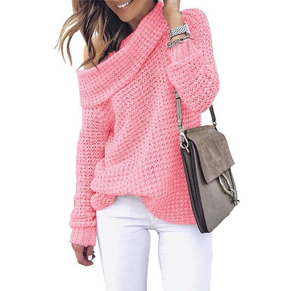 Damen Off-Shoulder Strickpullover Struktur Norvielle