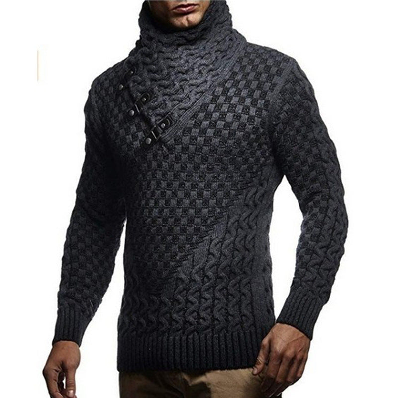 Herren Strickpullover Zopfmuster Hochgeschlossenem Kragen - Norvielle