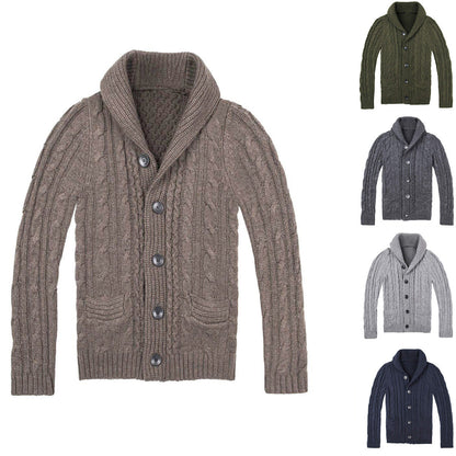 Herren Strickjacke Zopfmuster Praktische Taschen Stilvoll Beige